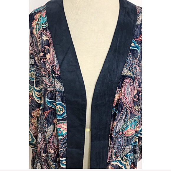 Work Play Boho Paisley Cardigan Kimono SML - Picture 4 of 8